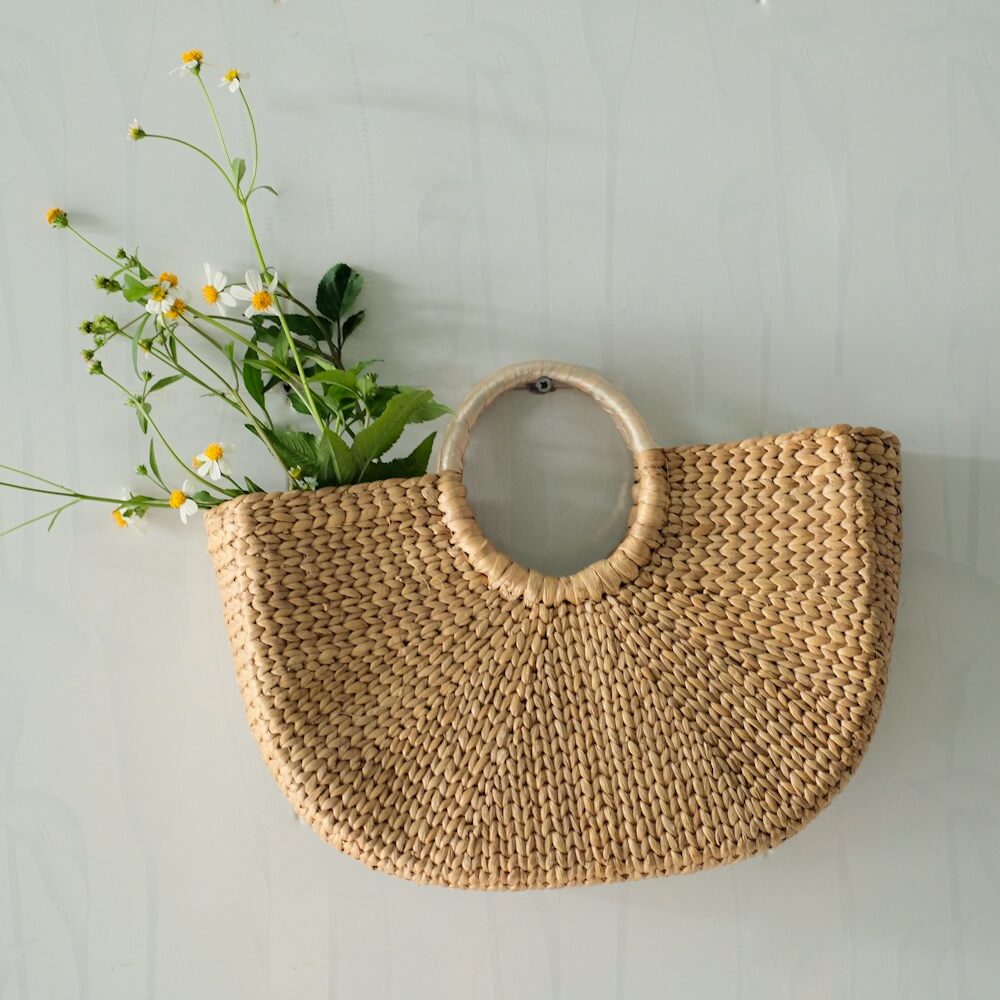 Woven Storage Basket - Jute & Cotton Blend