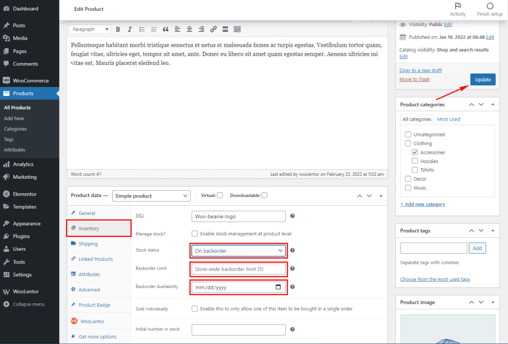 Backorder in WooCommerce