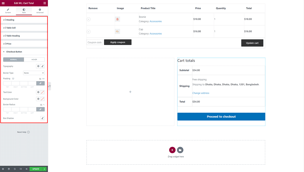 WooLentor Product Cart Total Widget