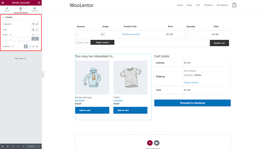 WooLentor Product Cross Sell Widget