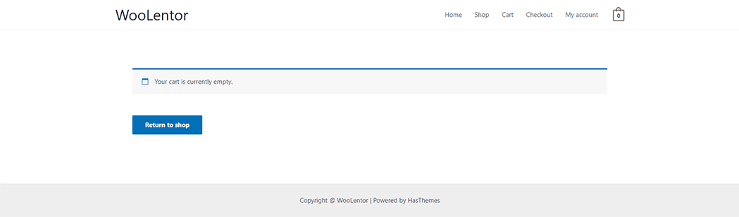 WooLentor Empty Cart Page Template