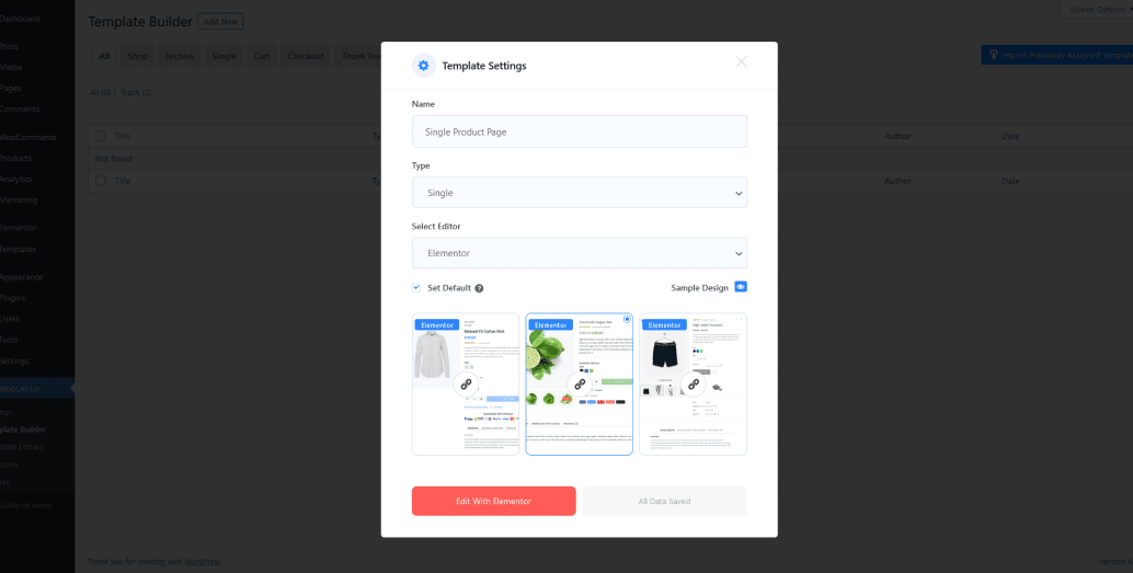 Creating Single Product Page: Edit with Elementor