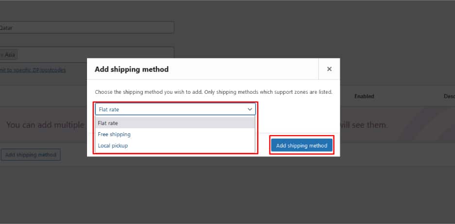 Add a Shipping Method and Choose Flat Rate