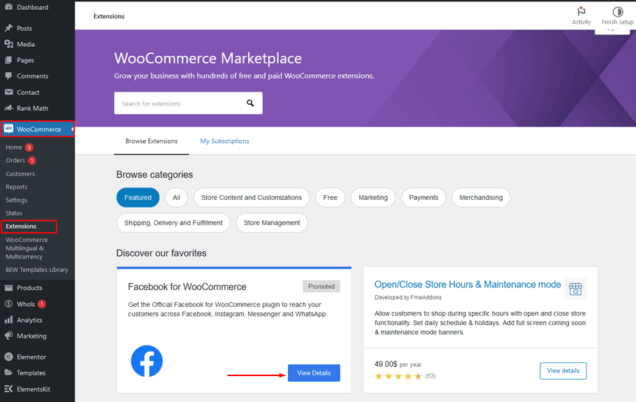 Facebook for WooCommerce extension
