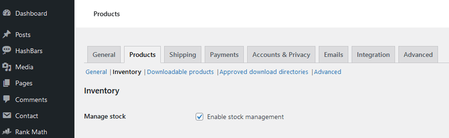 Enable Stock Management