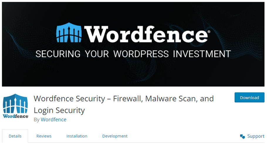 Wordfence Security Plugin for WordPress site