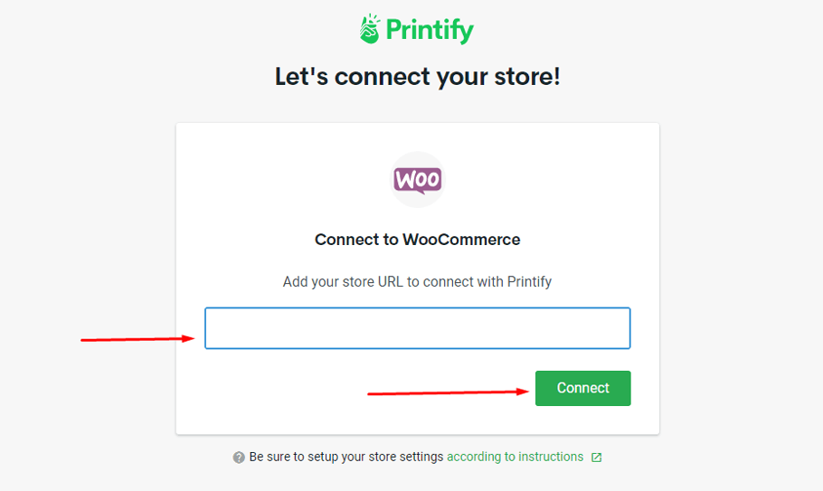 Enter Your WooComemrce Store URL 