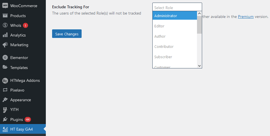 Exclude Tracking For