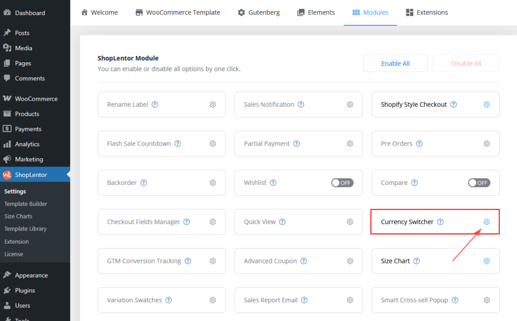 shoplentor curency switcher