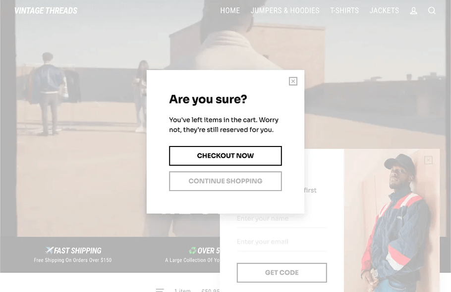 Leave Checkout Popup