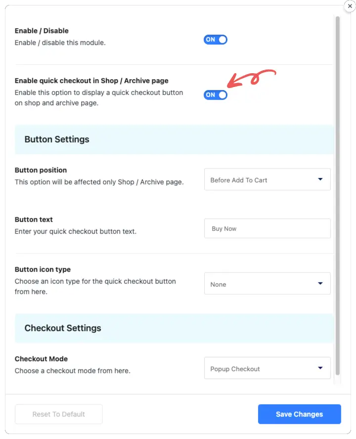 Enable Quick Checkout in Shop/Archive Page