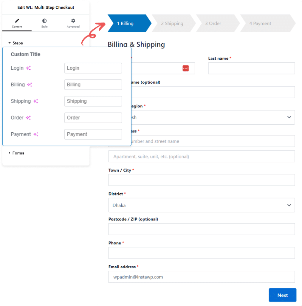 WooCommerce Multi Step Checkout