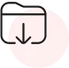 Icon of a downward arrow inside a folder representing default product archive.