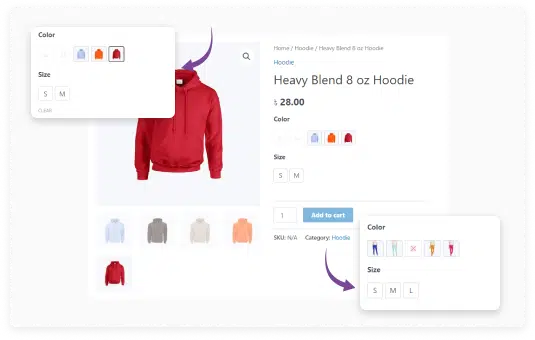 Attribute Behavior Image - Variation Swatches