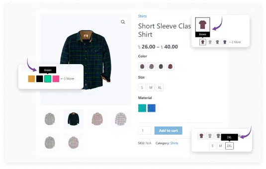 Tooltip Image - Variation Swatches