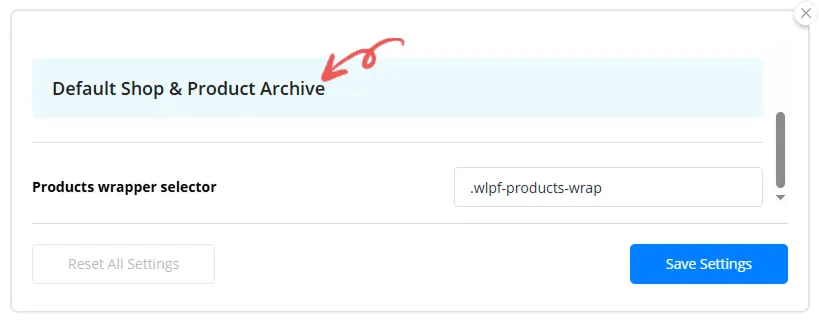 Default Shop & Product Archive Settings Image - Product Filter
