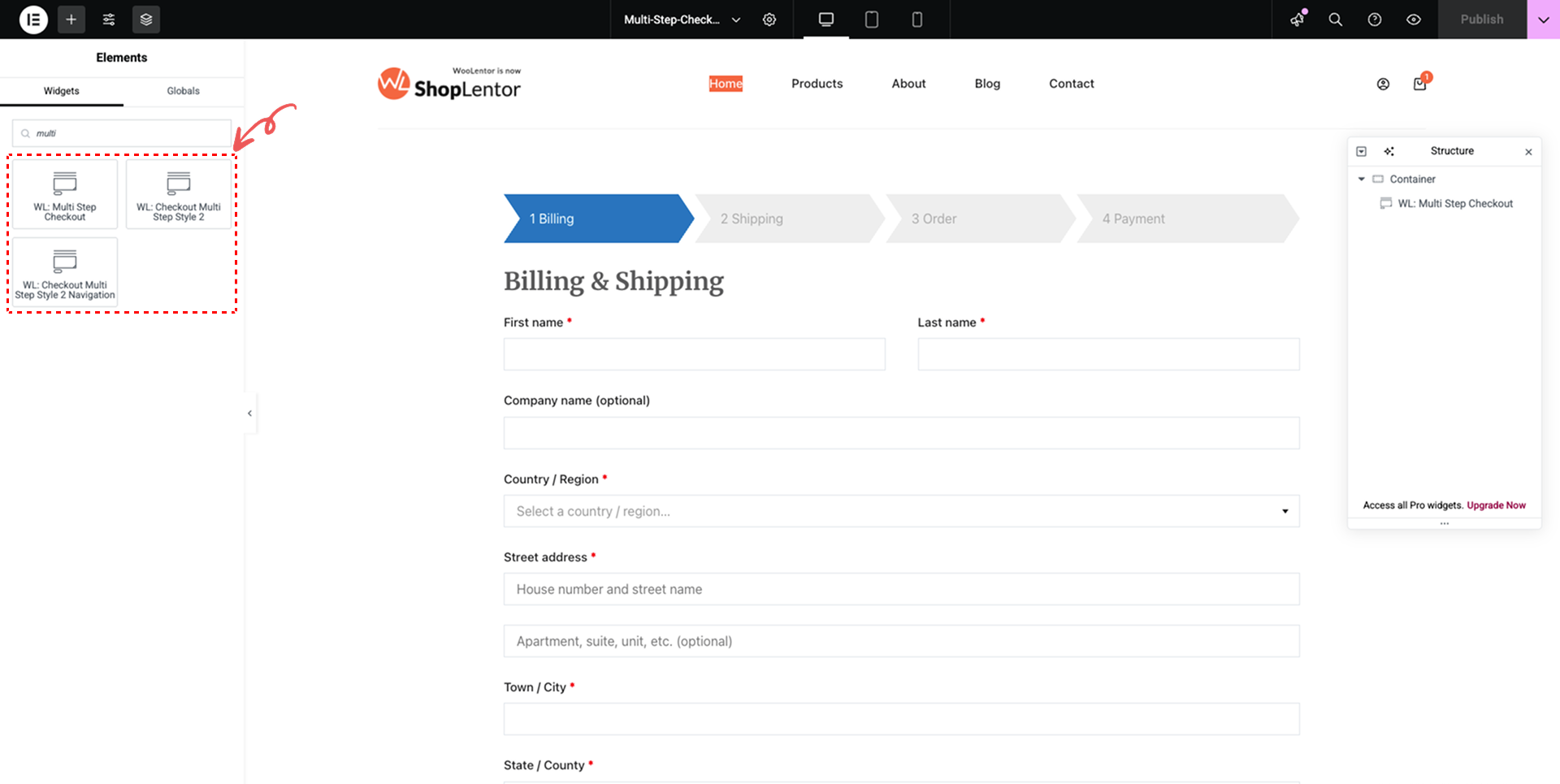 WL: Multi-Step Checkout Widget