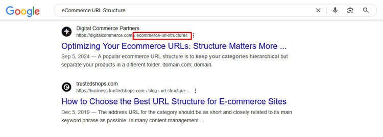 eCommerce URL Structure