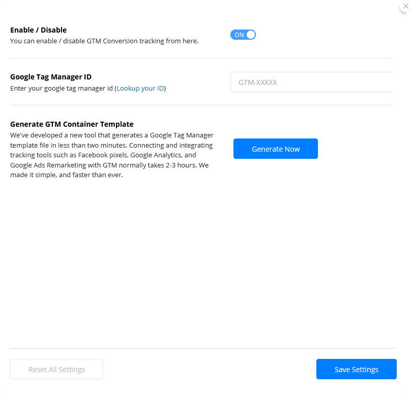 GTM Setup Configuration