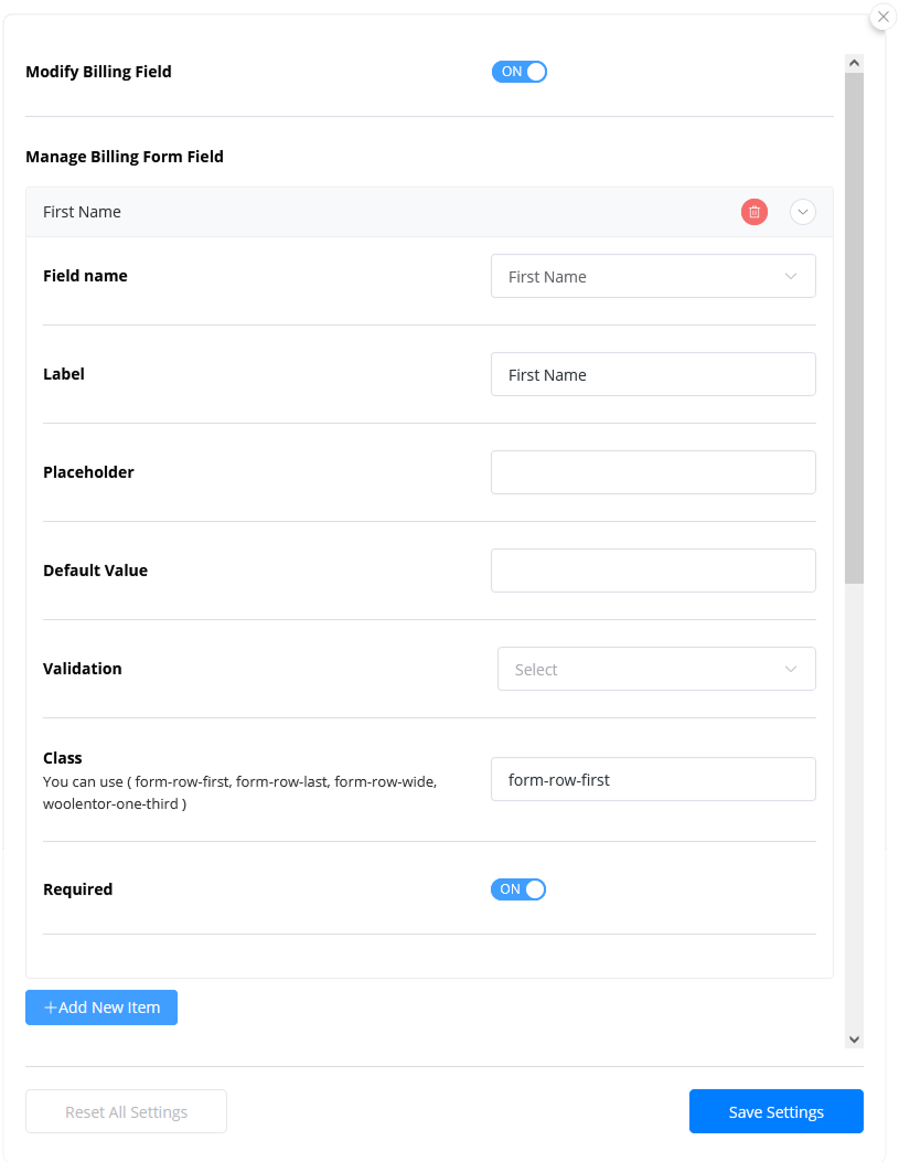 Checkout Field Manager