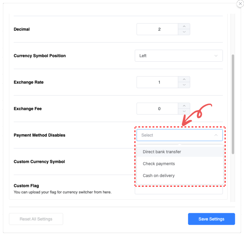 Payment Method Disables - Multi-Currency