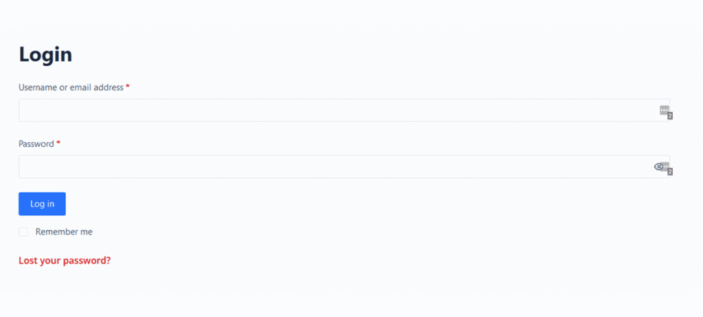 Lost password screen prompting users to enter their email to receive reset instructions.