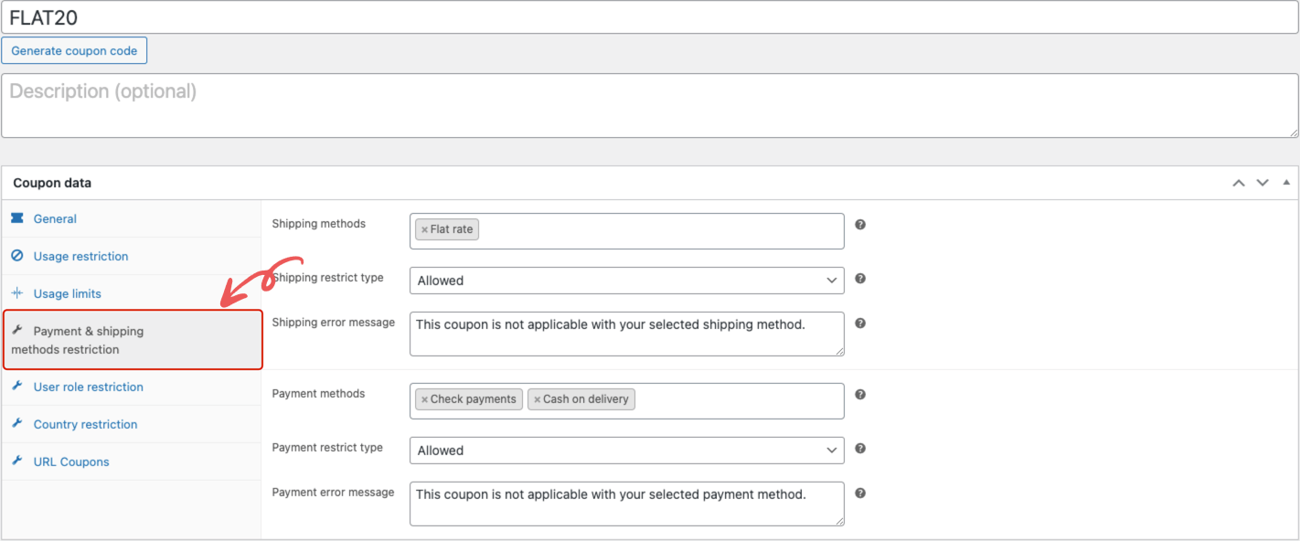Payment & Shipping Method Restrictions