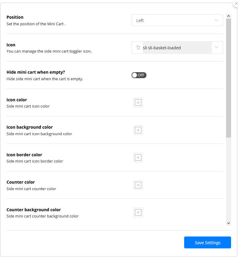 Customize - Side Mini Cart