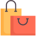 Orange shopping bag representing shop template creation.