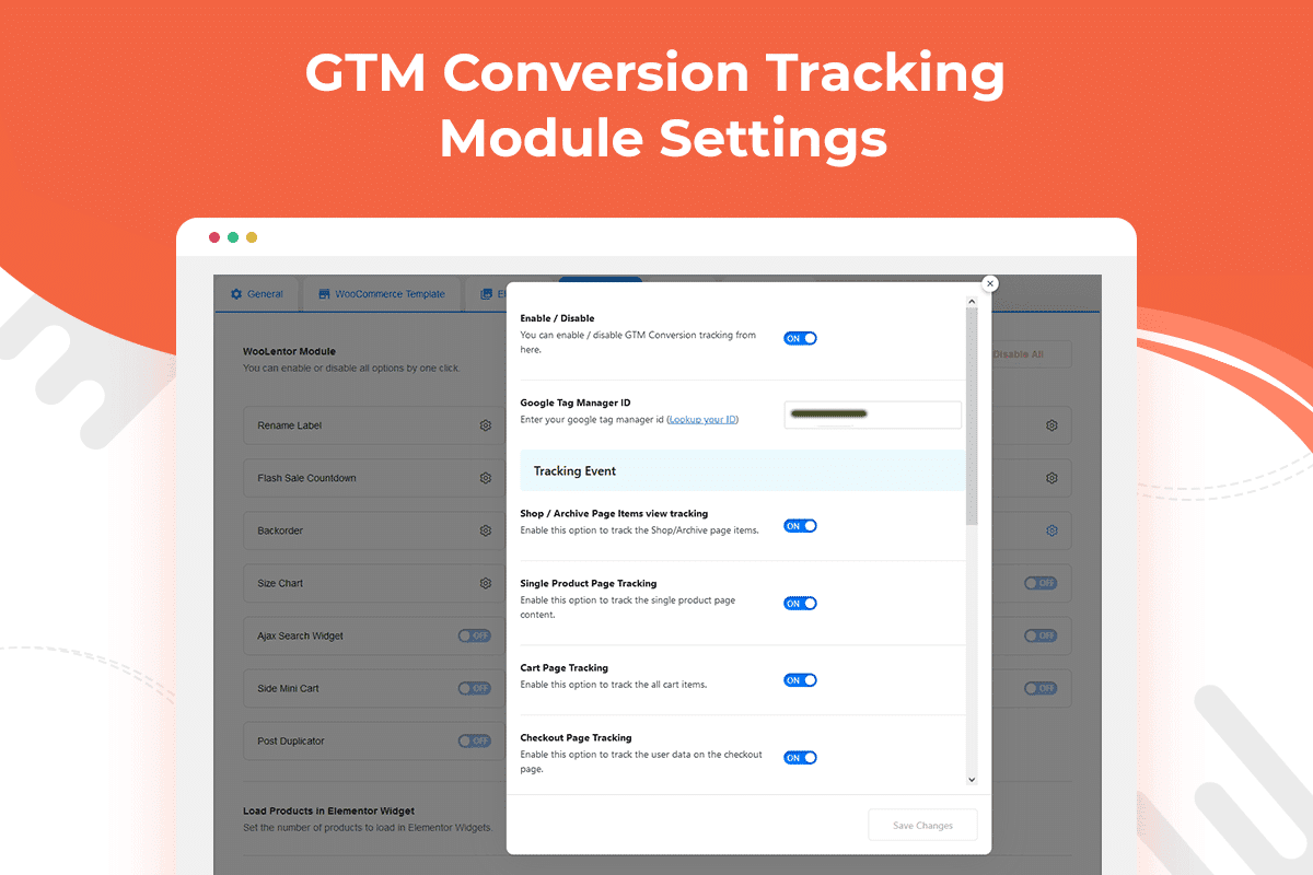 GTM Conversion Tracking Module Settings