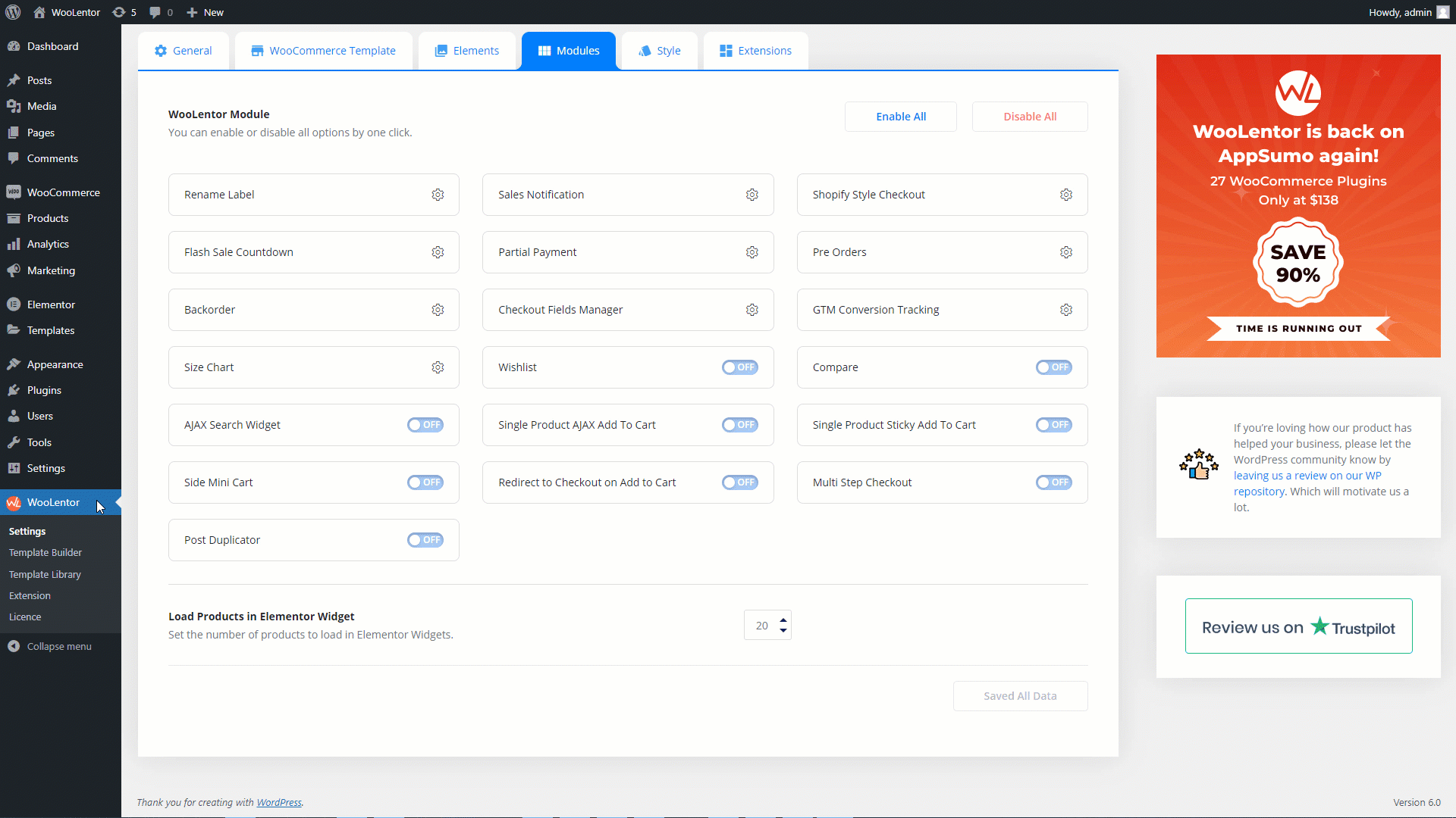 WooLentor Mini Cart Template
