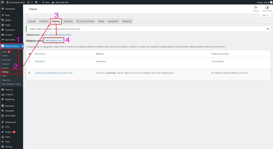 Configure the Shipping Zone Settings