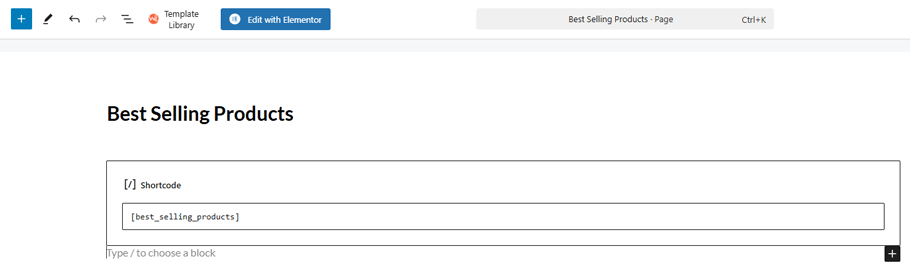 Best Selling Products Shortcode