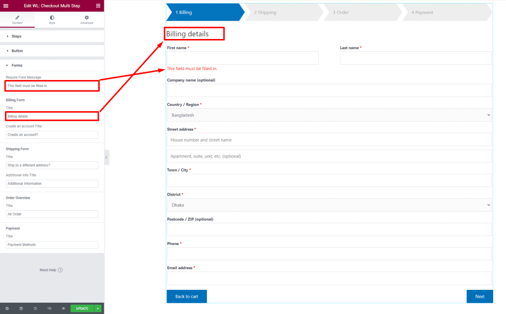 woocommerce multi step checkout