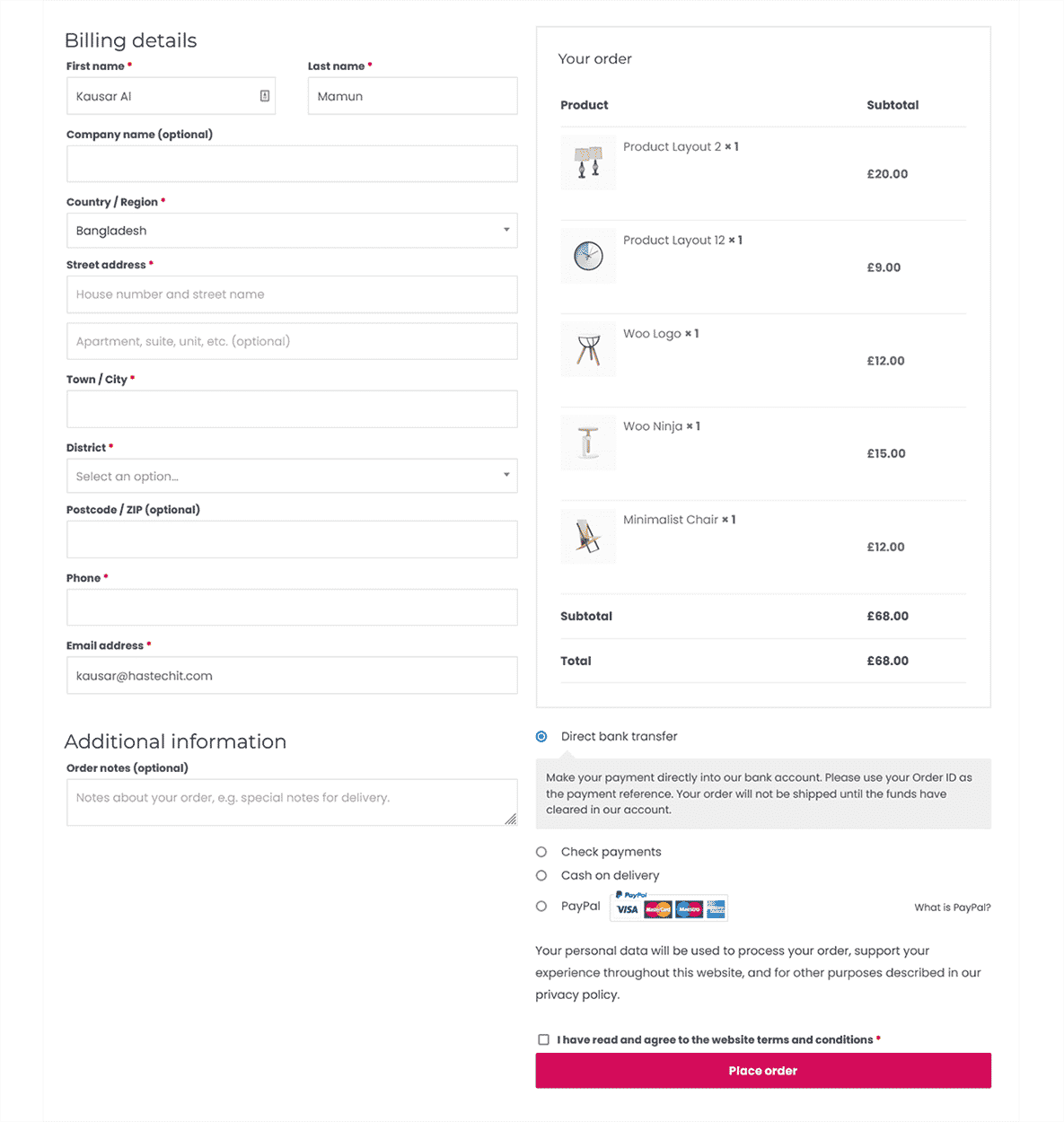 Customize a Checkout Page in Elementor