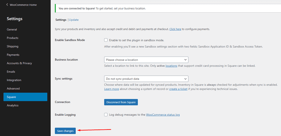 Click on Save Changes
