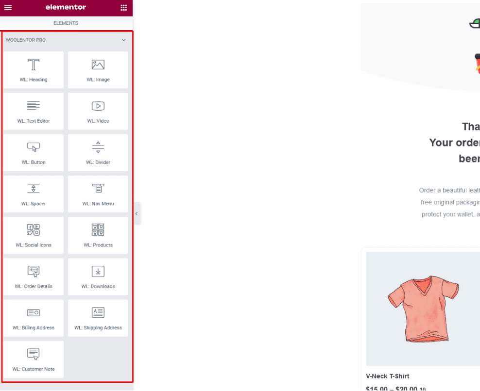 Different Email Customizer Widgets