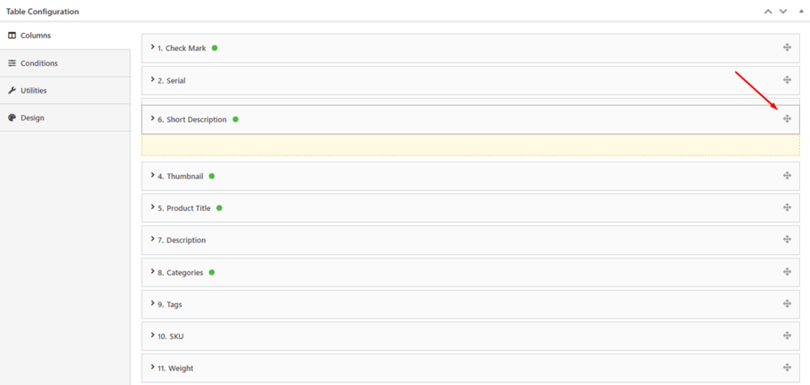 Dragging them up or down.