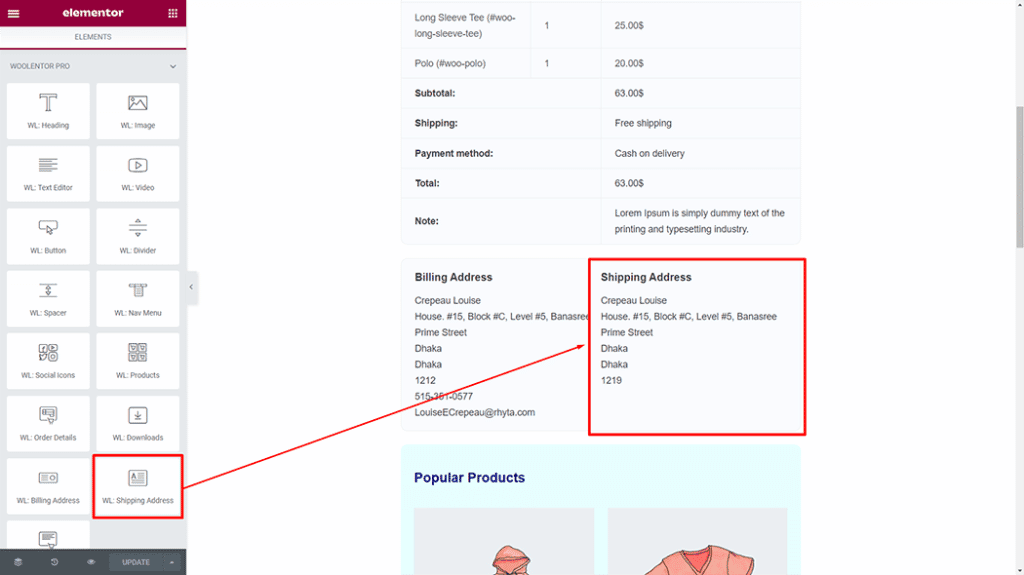 WL: Shipping AddressÂ 
