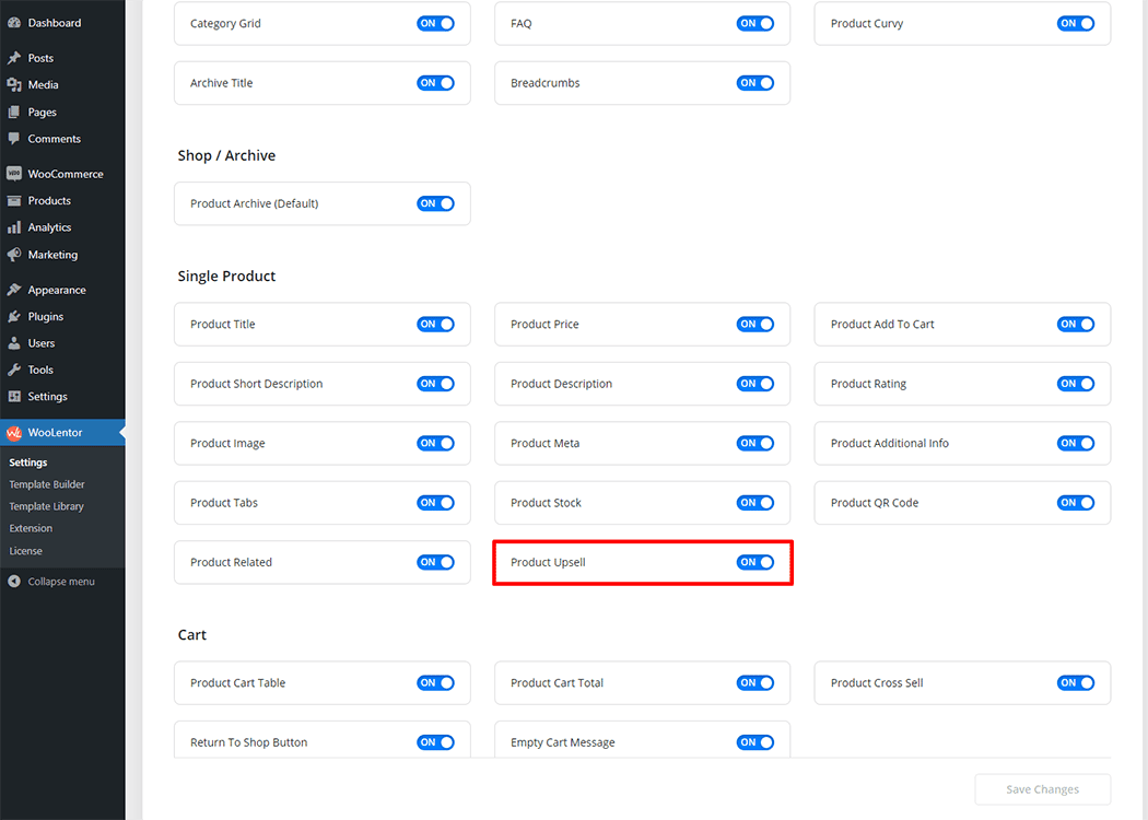 Product Upsell Block