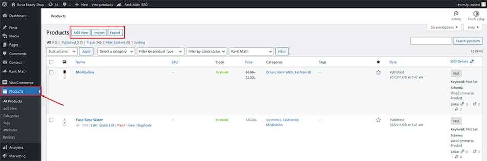 Go to the Product page