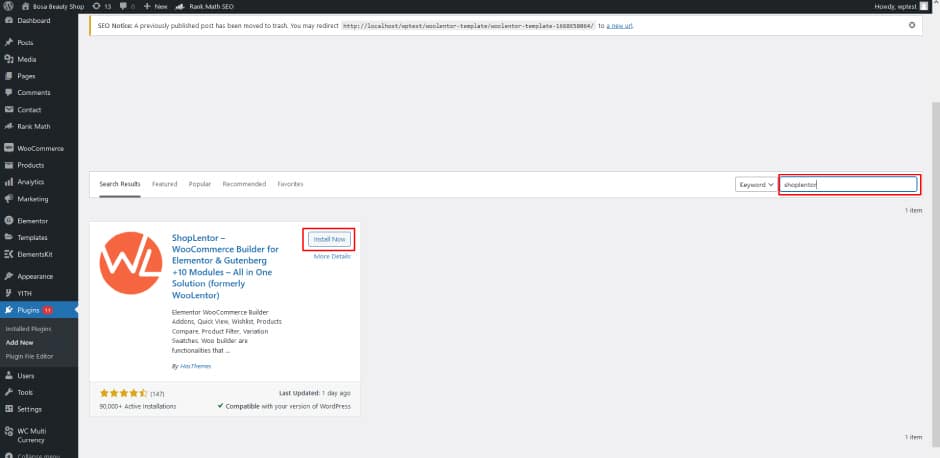 Install the ShopLentor Plugin