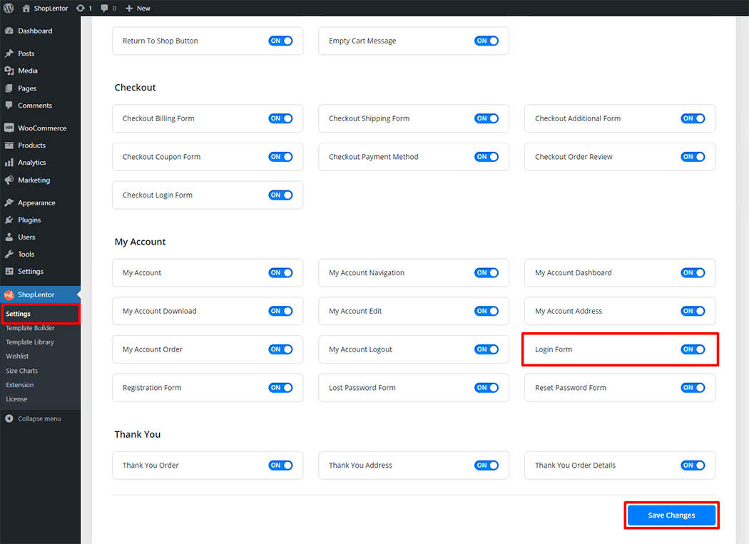 My Account Login Form Block