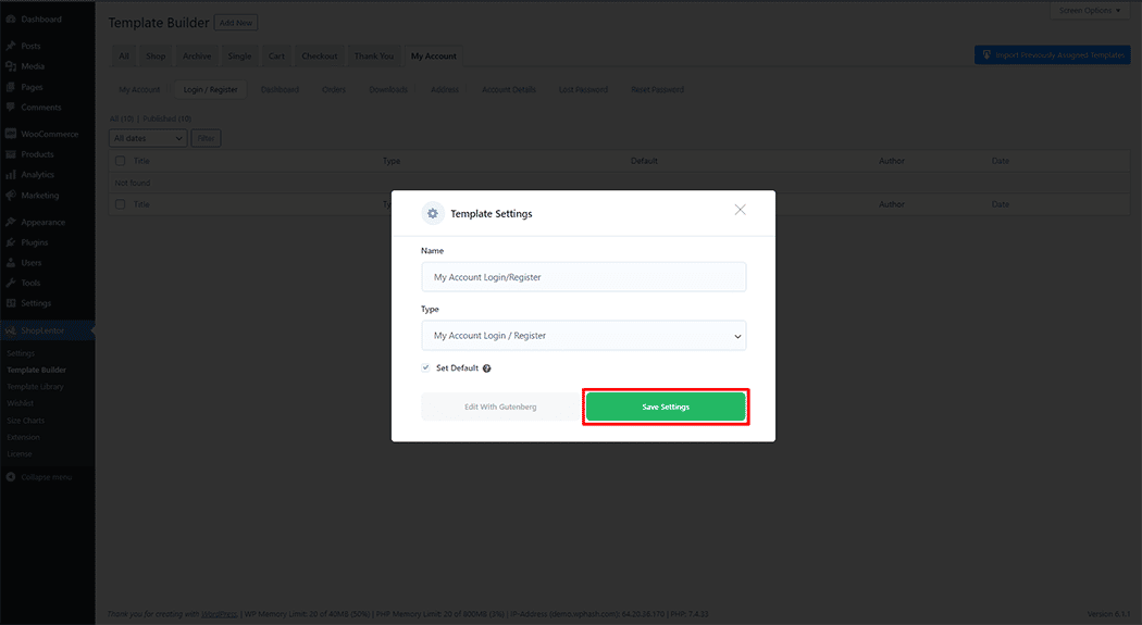 My Account Login Form Block