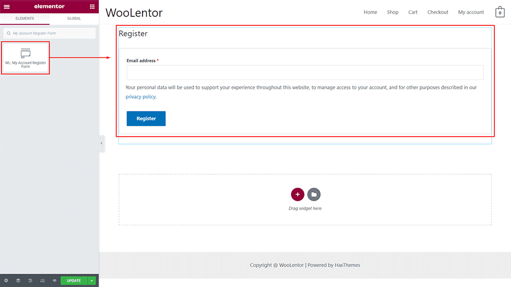 My Account Registration Form