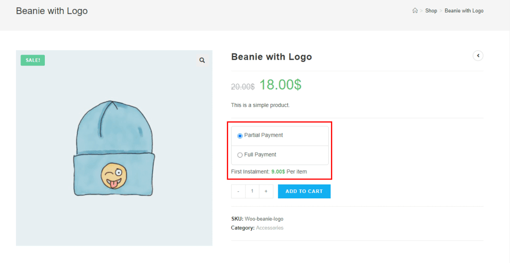 woocommerce partial payment