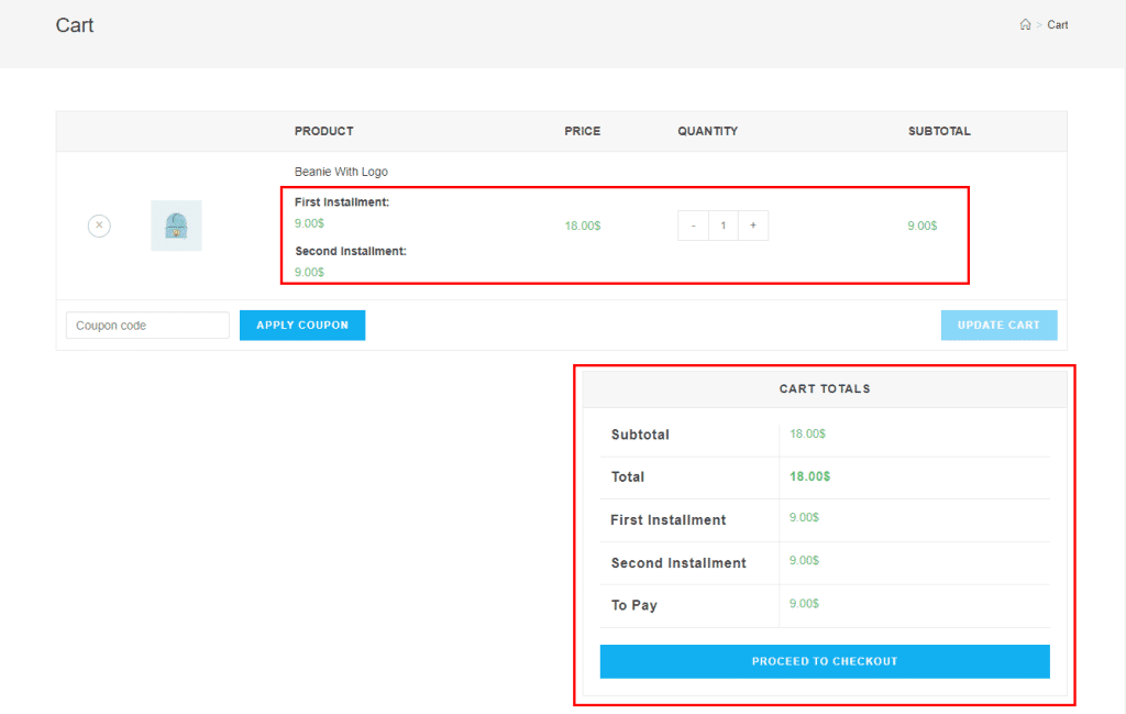 partial payment module