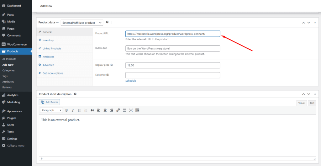 External/Affiliate Product in WooCommerce
