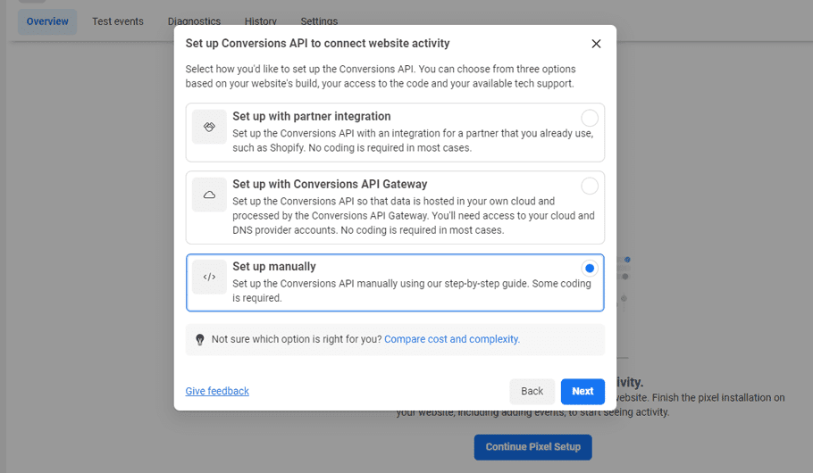 Select Set up manually