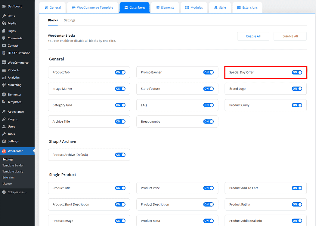 Special Day Offer Block